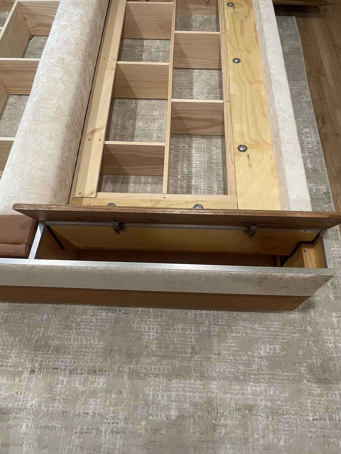 Custom Double Bed: Integrated storage